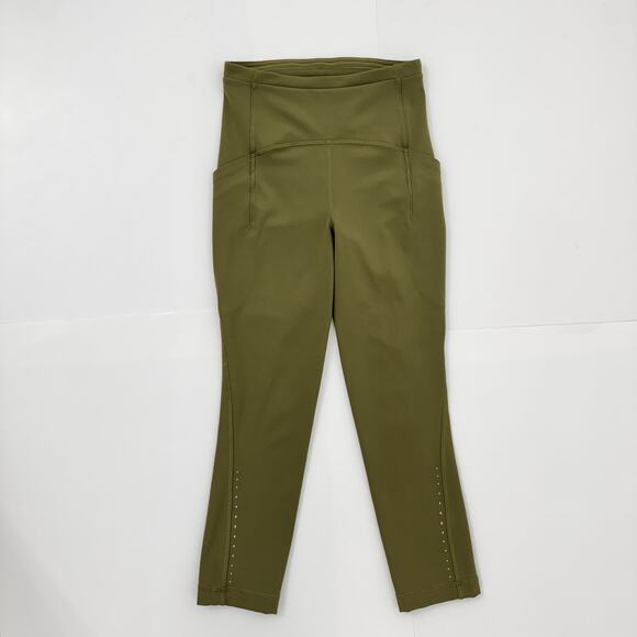 Lululemon Swift Speed High-Rise Crop 21" Leggings in Bronze Green Size 2 - Picture 3 of 9